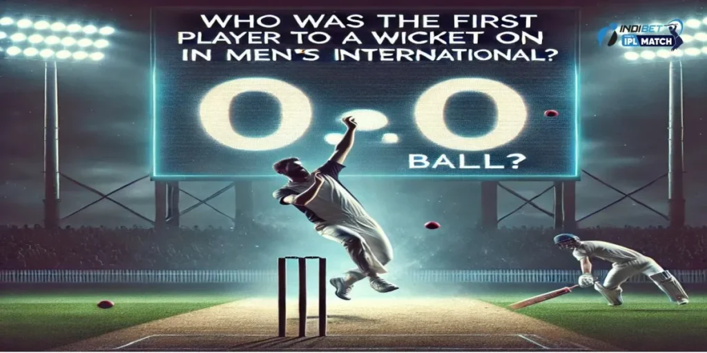 Who was the first player to take a wicket on the 0th ball in men's international